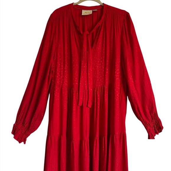 Anthropologie Maeve Wendy Red Tiered Maxi Dress Size 1X - Picture 8 of 16